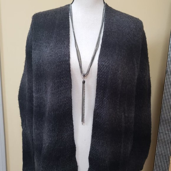 Ombre sweater cardigan with detachable scarf - Picture 2 of 5